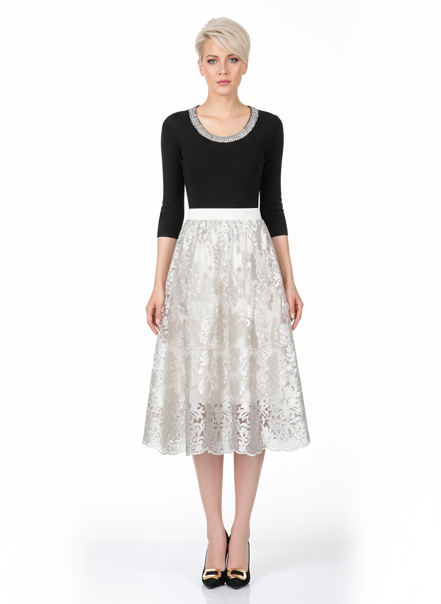 Юбка миди ажурная