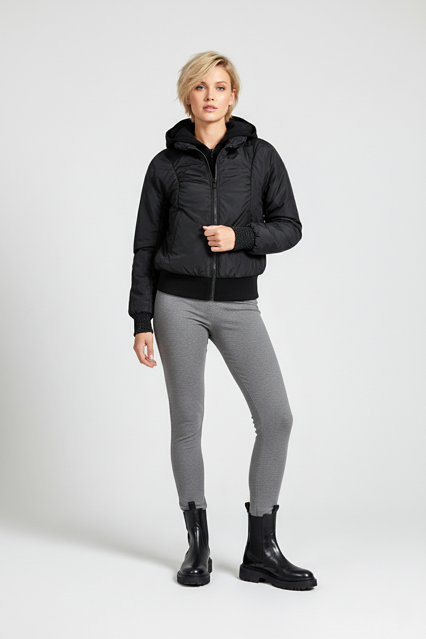 Женская демисезонная куртка двойка - Черный - миниатюра 3