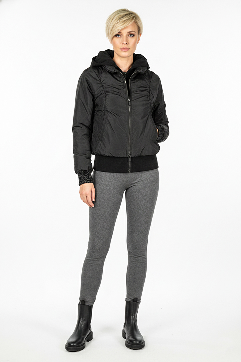 Женская демисезонная куртка двойка - Черный - миниатюра 2