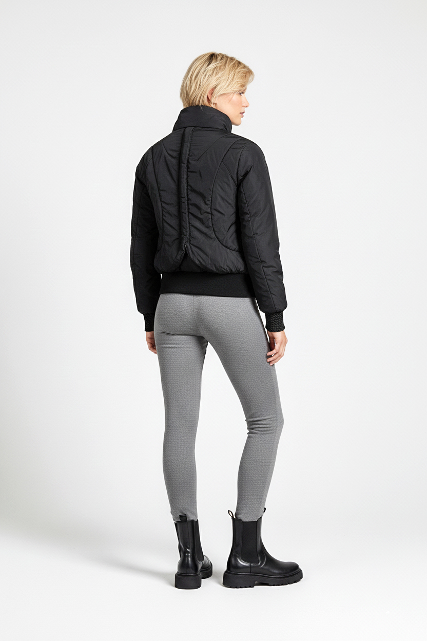 Женская демисезонная куртка двойка - Черный - миниатюра 4