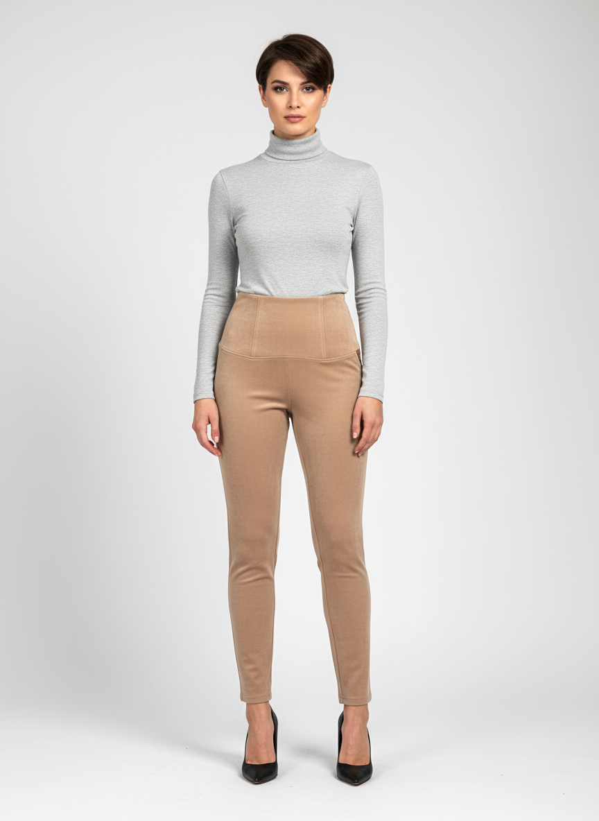 Женские демисезонные брюки с завышенной талией