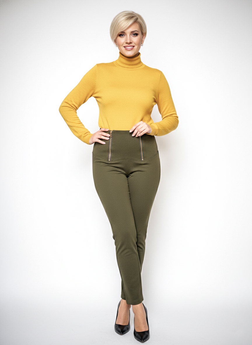 Женские демисезонные брюки с завышенной талией