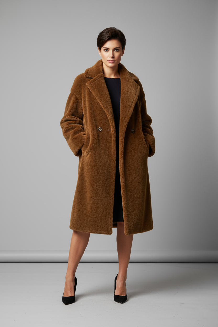 Шуба из натуральной овечьей шерсти