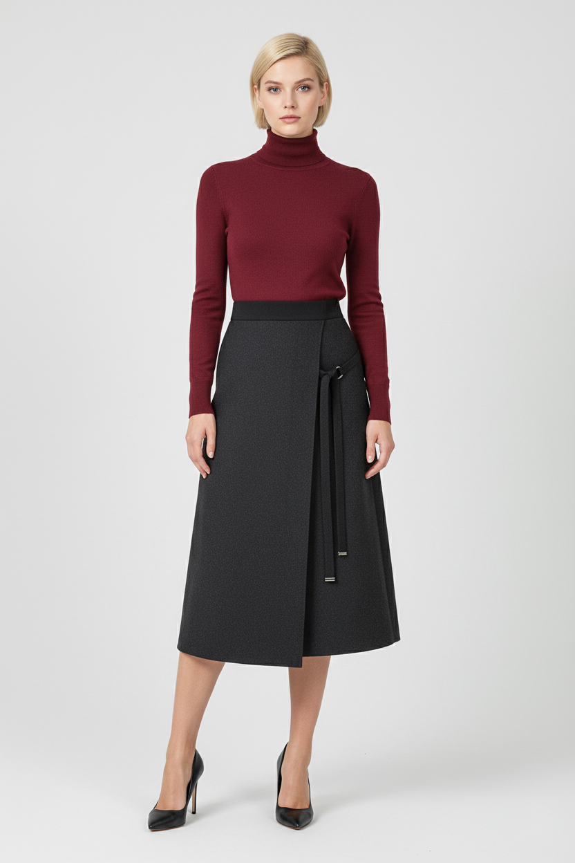 Юбка на запах миди