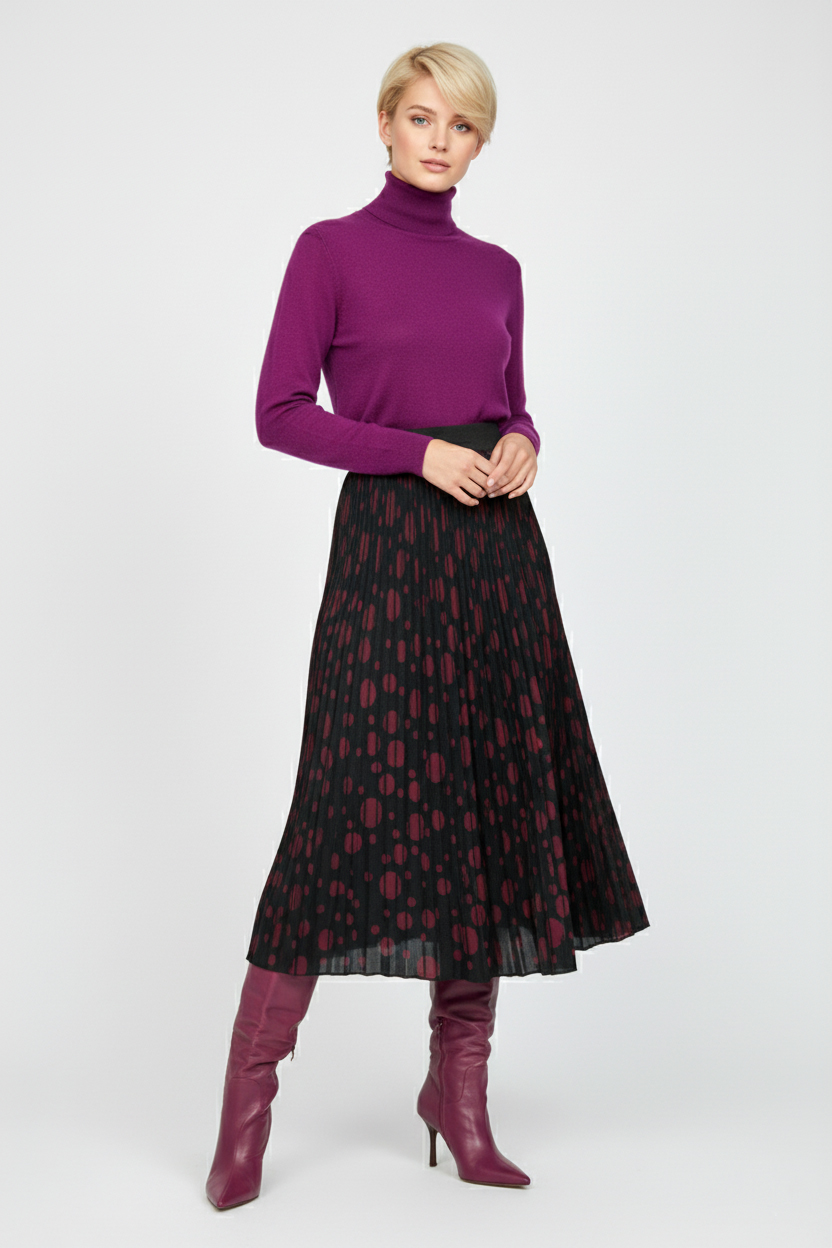 Трикотажная двусторонняя юбка миди