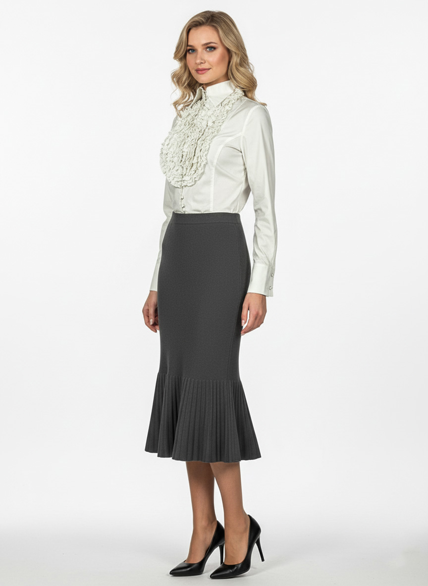 Трикотажная юбка годе миди