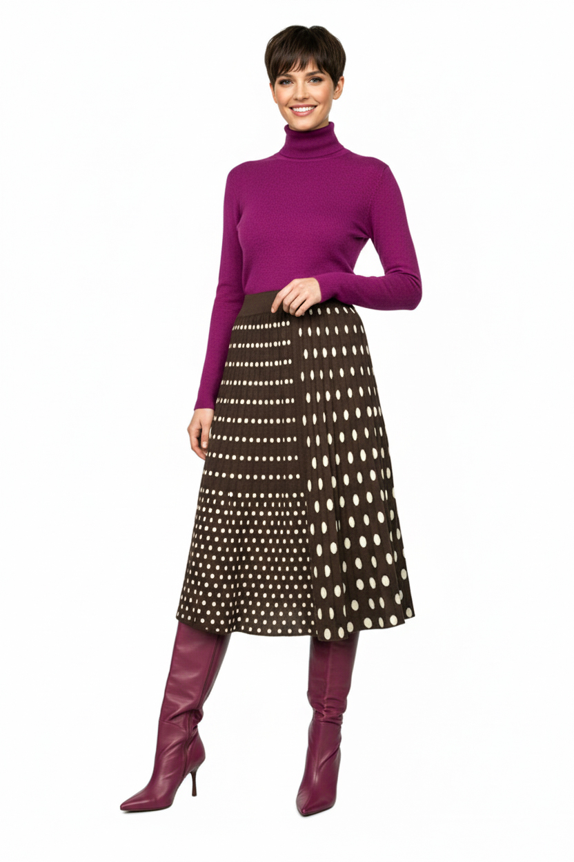 Трикотажная двусторонняя юбка миди