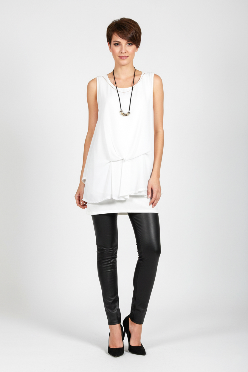 Летняя пляжная туника - Белый - миниатюра 2