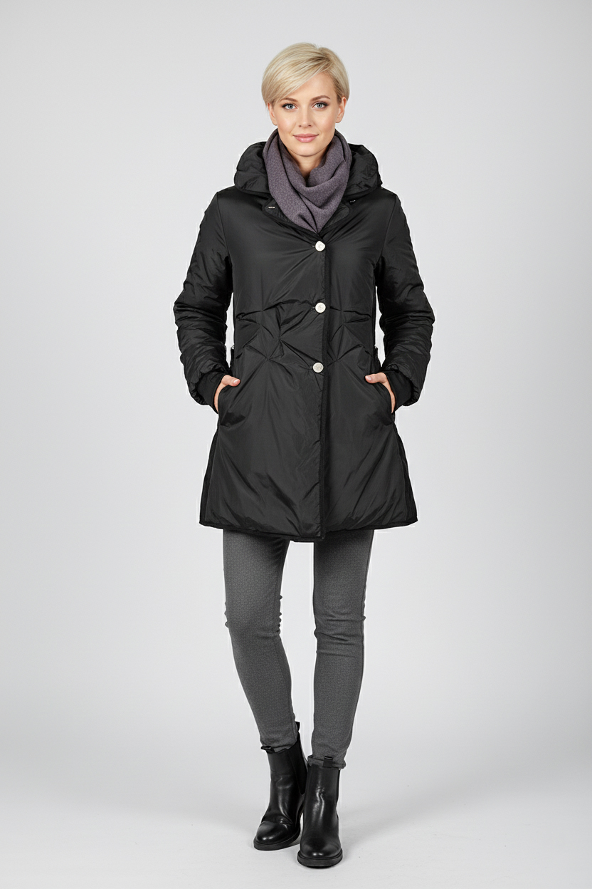 Женский приталенный пуховик