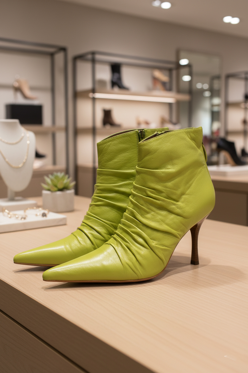 Женские кожаные демисезонные сапоги