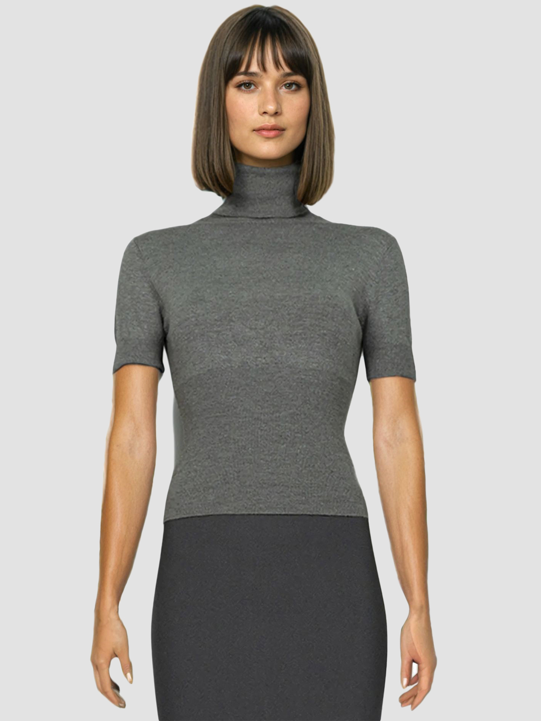 Женский приталенный гольф - Темно-серый - изображение 1