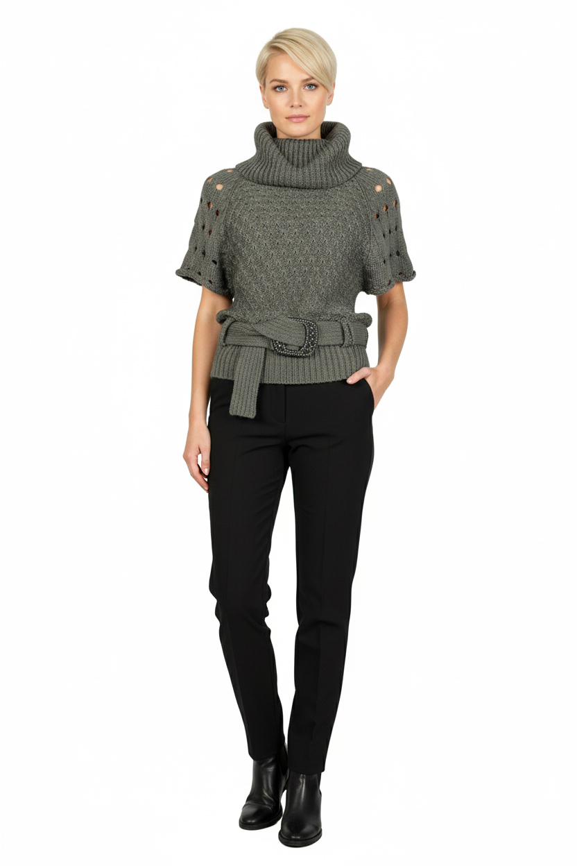 Женский демисезонный джемпер - Серый - миниатюра 2