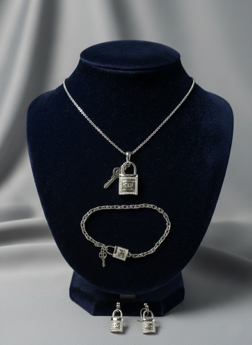 Комплект бижутерии Кристина из 4 изделий - серебряный - миниатюра 3