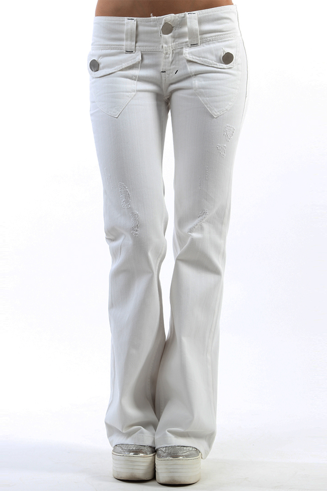 Белые демисезонные джинсы Maden Jeans