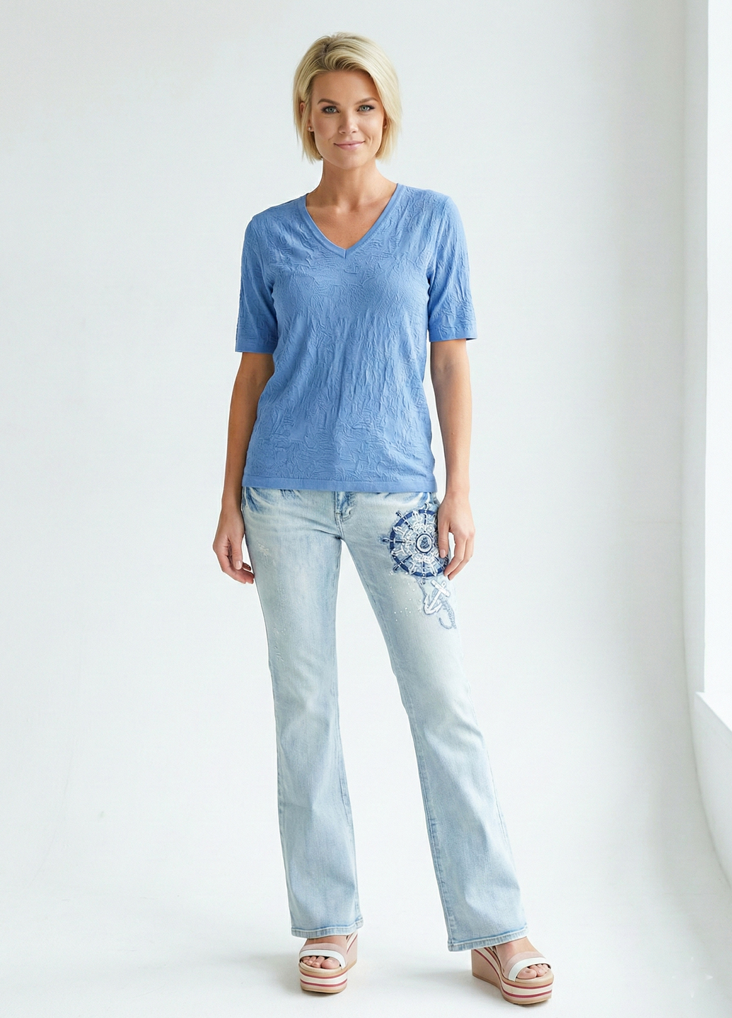 Блакитні демісезонні джинси 6th Avenue - Блакитний - изображение 1