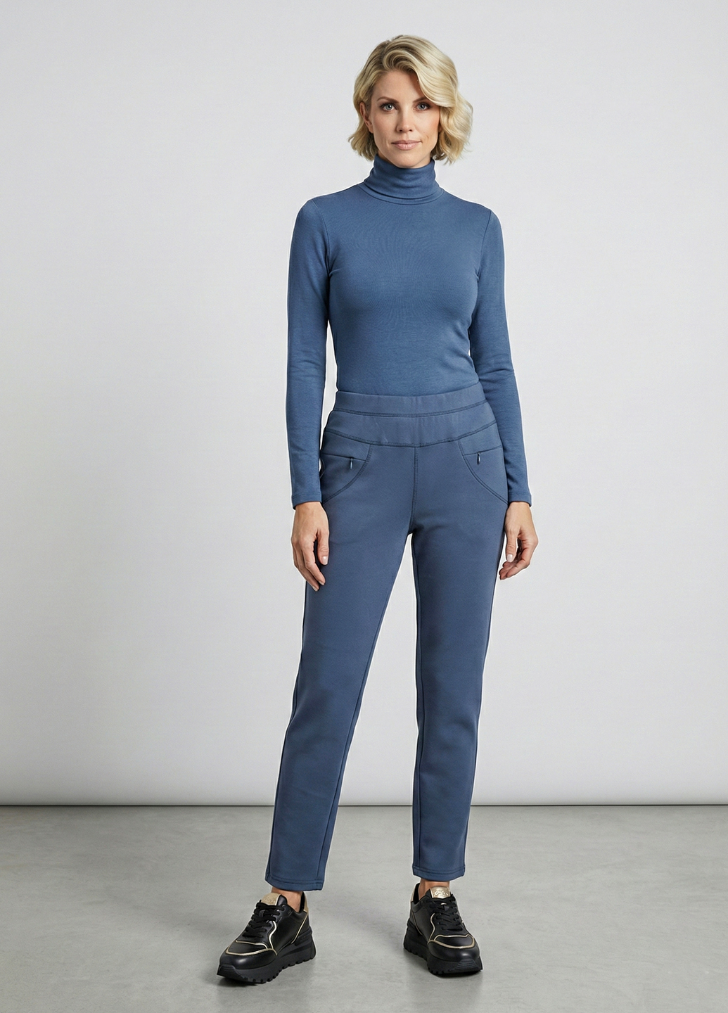 Жіночі демісезонні звужені штани - Синій - изображение 1