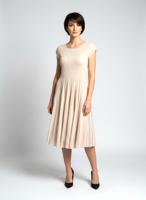 Женское плиссированное платье миди
