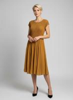 Женское плиссированное платье миди