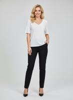 Женская футболка из ледяного шелка с V образным вырезом