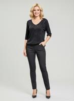 Женская футболка из ледяного шелка с V образным вырезом