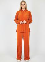 Женский летний брючный костюм плиссе