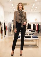 Женская шифоновая блуза с шарфом