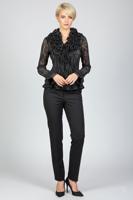 Женская блуза из органзы с баской