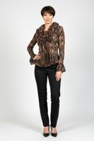 Женская блуза из органзы с баской