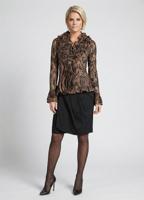 Жіноча блуза з органзи з баскою