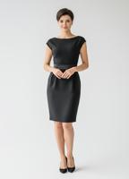 Трикотажное черное платье мини без рукавов