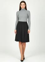 Черная классическая юбка-тюльпан с запахом