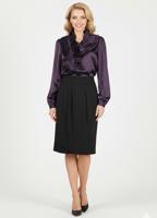 Черная классическая юбка-тюльпан с запахом