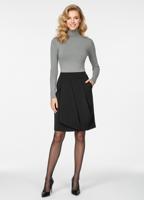 Черная классическая юбка-тюльпан с запахом