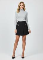 Чорна офісна спідниця-міні на запах