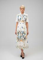 Платье белое плиссированное миди