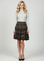 Юбка миди атласная с кружевами