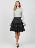 Юбка миди атласная с кружевами