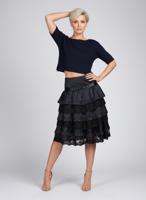 Юбка миди атласная с кружевами