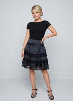 Спідниця міді атласна з мереживом