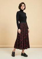 Трикотажна двостороння спідниця міді