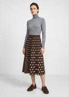Трикотажна двостороння спідниця міді