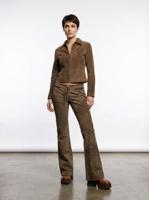 Брюки женские замшевые клешеные