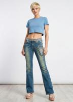 Женские винтажные клешеные джинсы