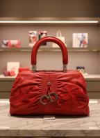 Женская каркасная кожаная сумка