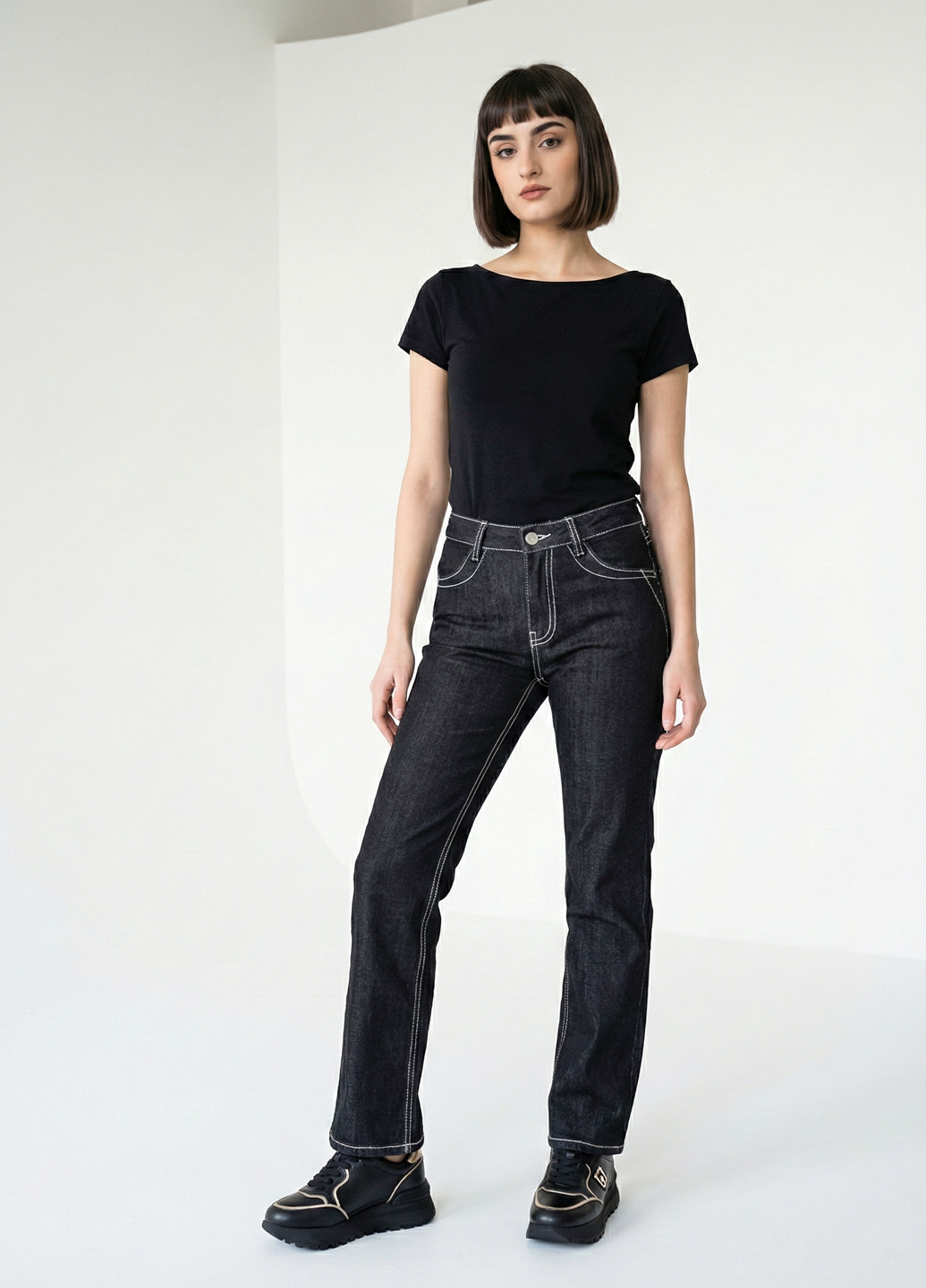 Жіночі чорні джинси Vini Cola - Чорний - изображение 1