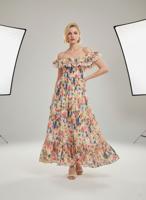 Летнее французкое платье в цветочный принт