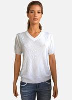 Женская трикотажная футболка с V-образным вырезом