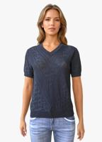 Женская трикотажная футболка с V-образным вырезом